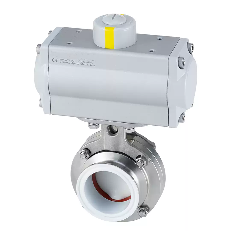 Wafer Type Pneumatic Sanitary PTFE Lined Butterfly Valve
